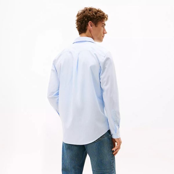 Tommy Hilfiger Core Hairline Popline Overhemd Licht Blauw