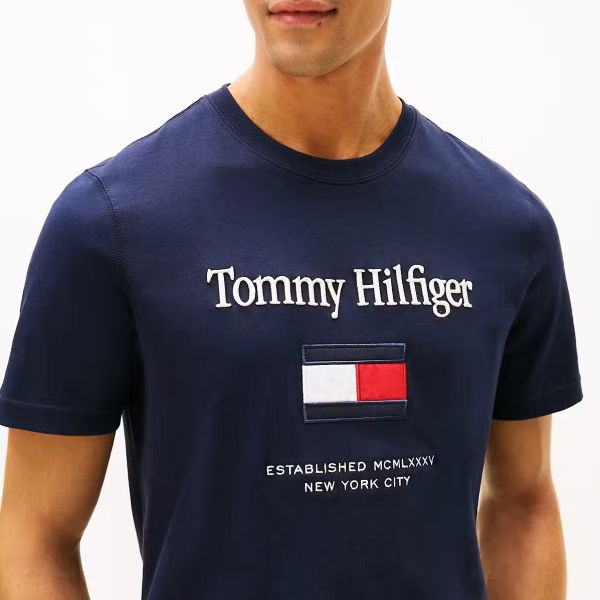 Tommy Hilfiger Embro Flag T-shirt Navy