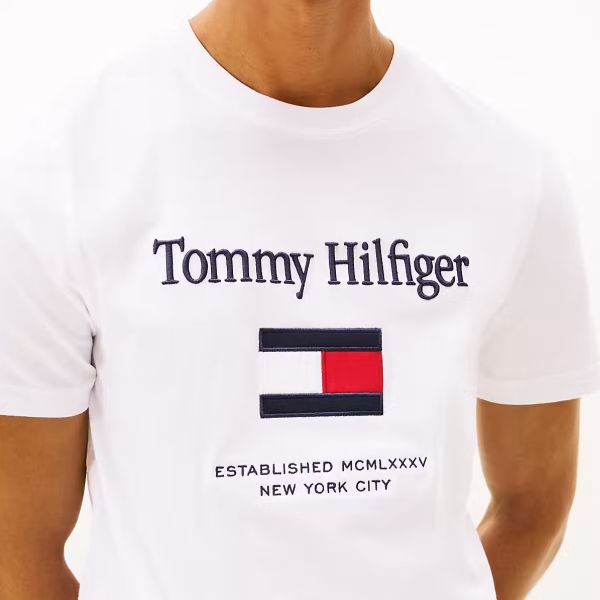 Tommy Hilfiger Embro Flag T-shirt Wit