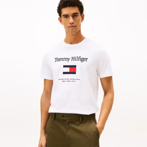 Tommy Hilfiger Embro Flag T-shirt Wit