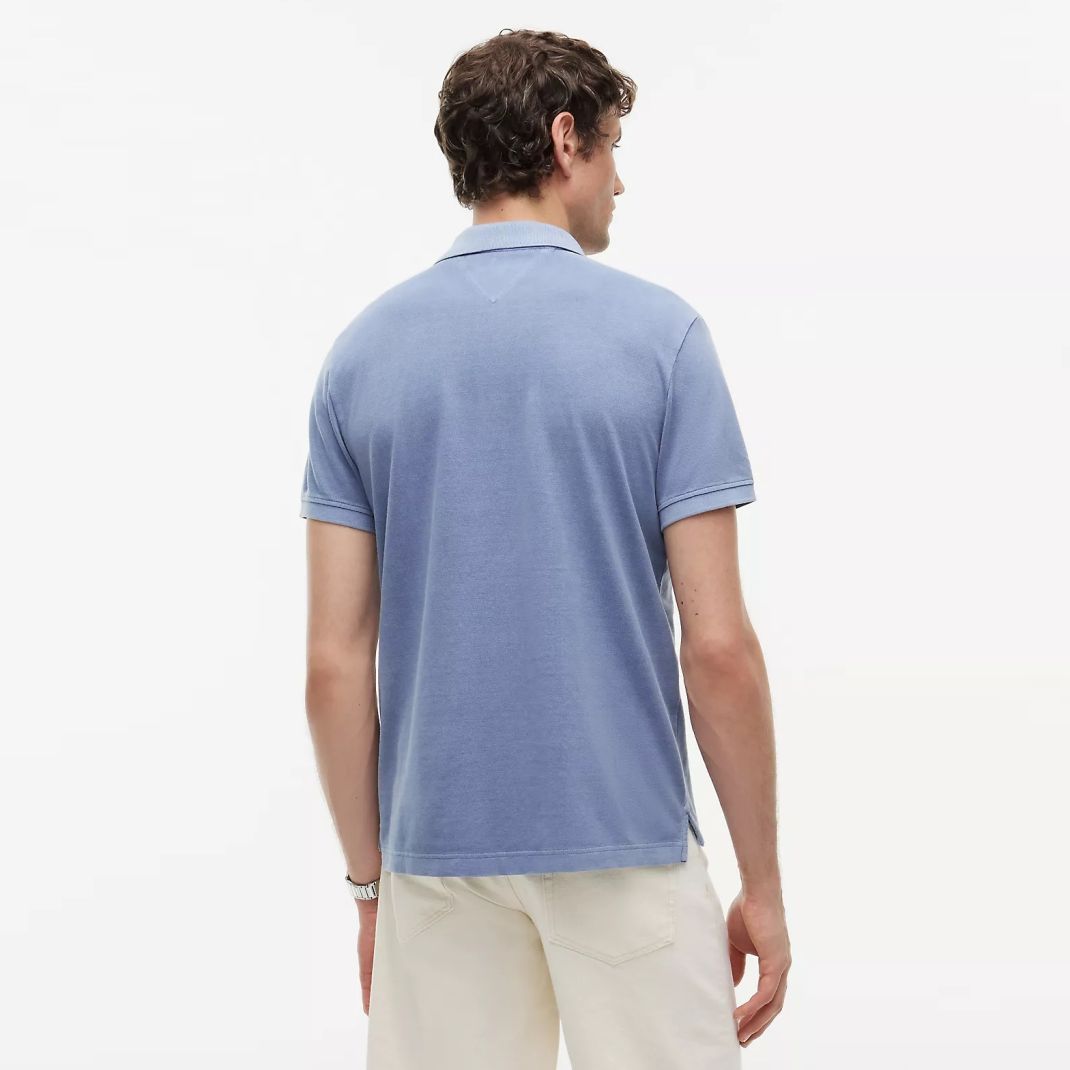 Tommy Hilfiger Garment Dye Polo Licht Blauw