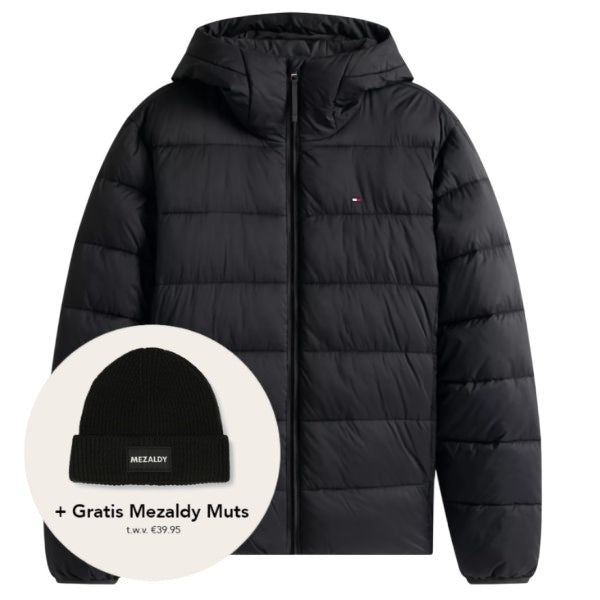 Tommy Hilfiger Mid Weight Puffer Zwart