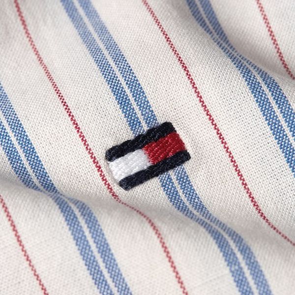Tommy Hilfiger Natural Overhemd Blauw/Wit