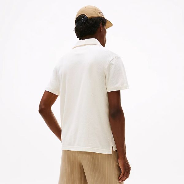 Tommy Hilfiger Open Knit Full Plack Overhemd Off White