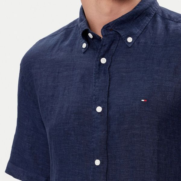 Tommy Hilfiger Pigment Dyed Linen Overhemd Navy