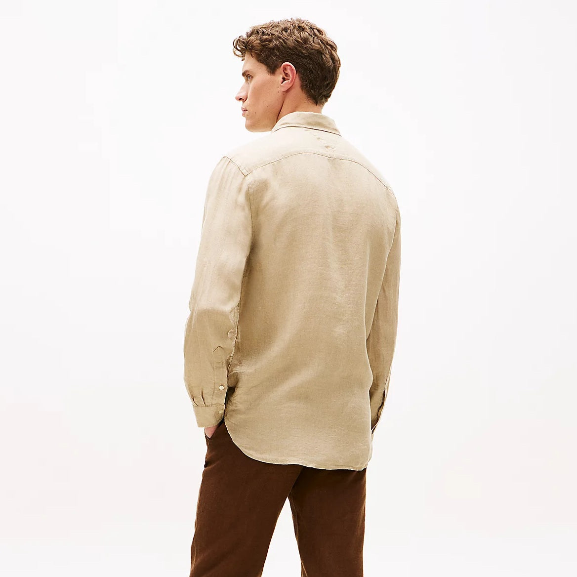 Tommy Hilfiger Pigment Dyed Solid Overhemd Beige