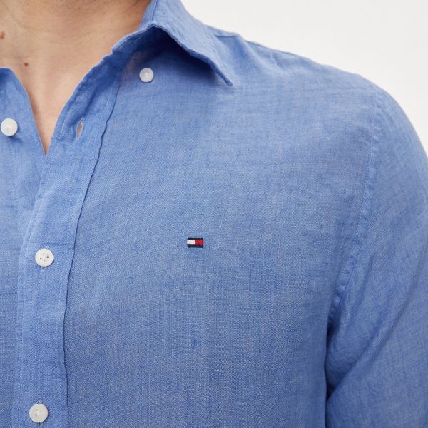 Tommy Hilfiger Pigment Dyed Solid Overhemd Blauw