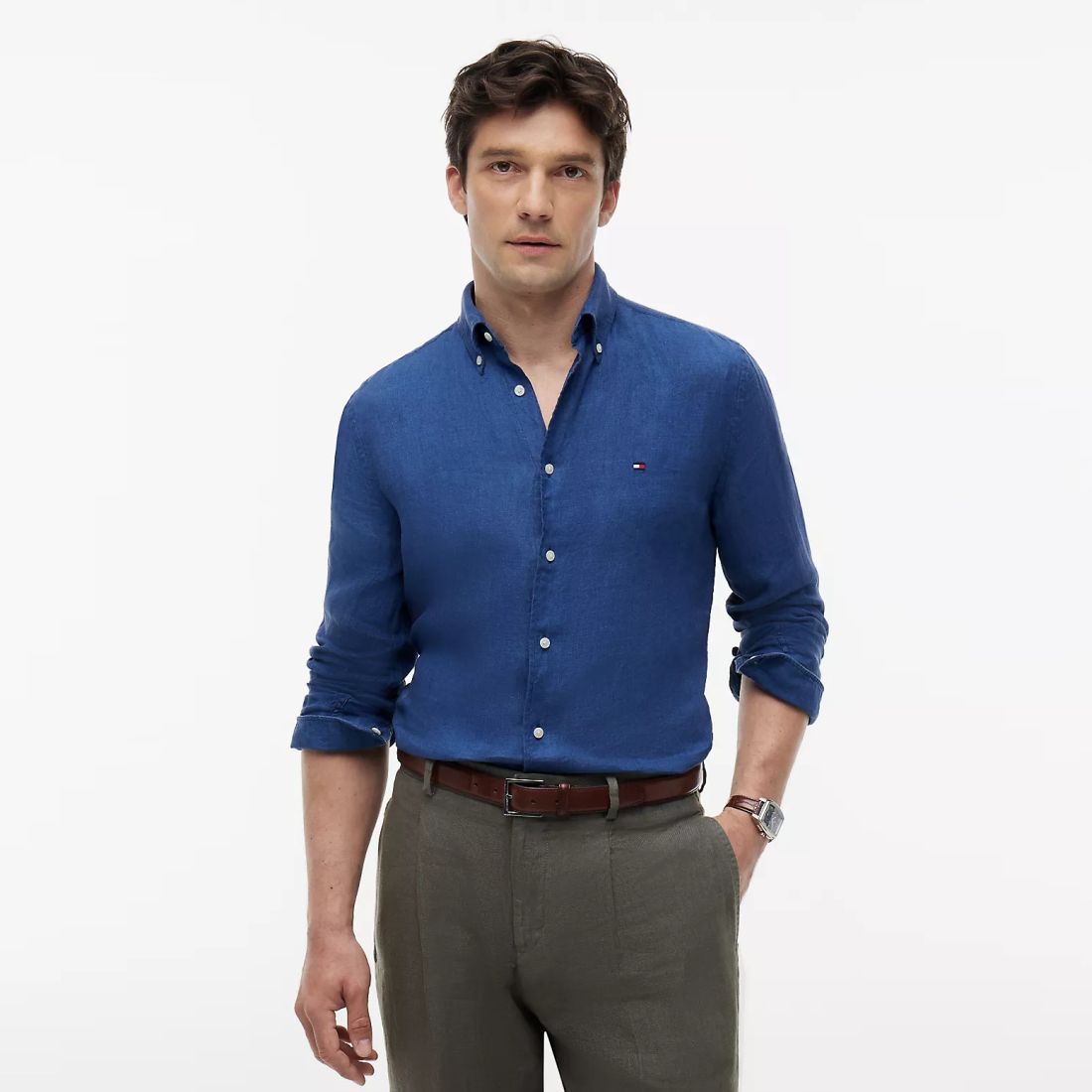 Tommy Hilfiger Pigment Dyed Solid Overhemd Blauw