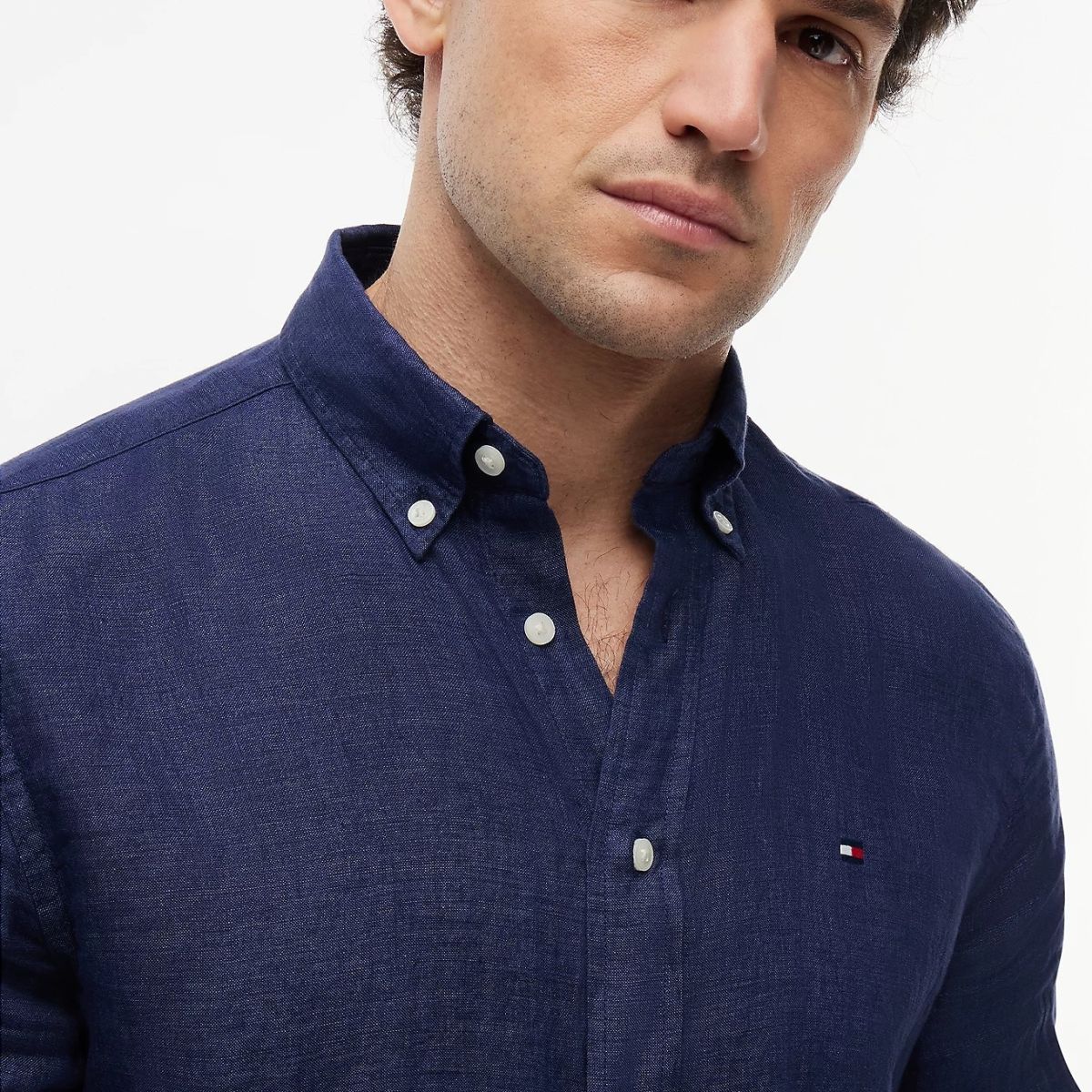 Tommy Hilfiger Pigment Dyed Solid Overhemd Navy