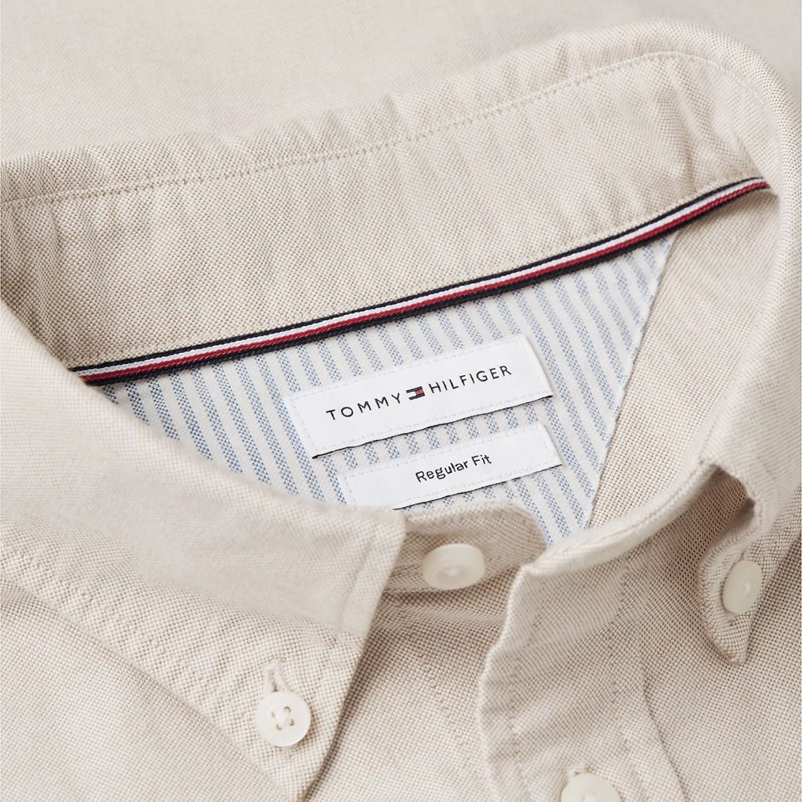 Tommy Hilfiger Solid Heritage Oxford Overhemd Beige