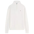 Tommy Hilfiger Textured Half-Zip Mock Neck Sweater Off White