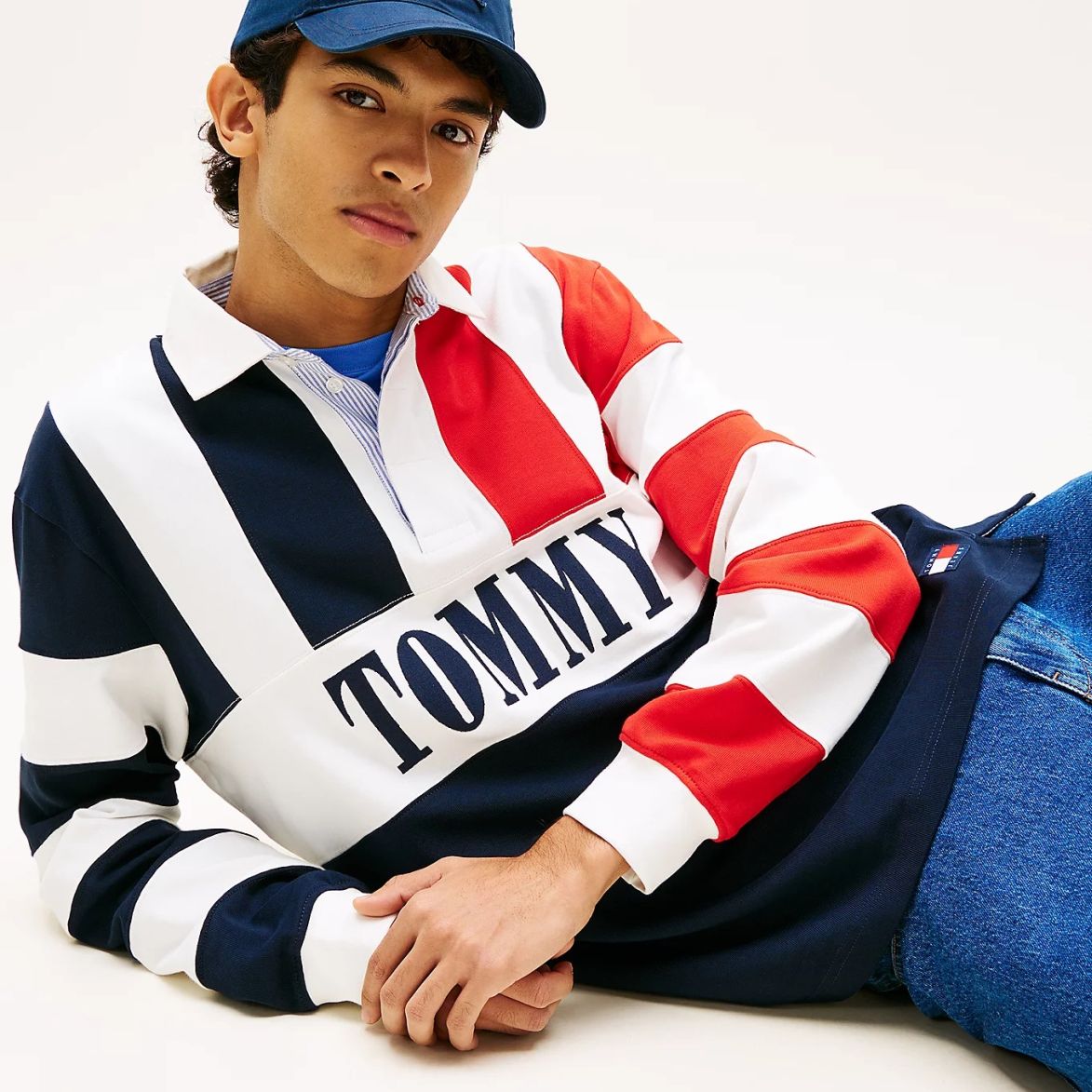 Tommy Jeans Archive Rugby Longsleeve Polo Navy
