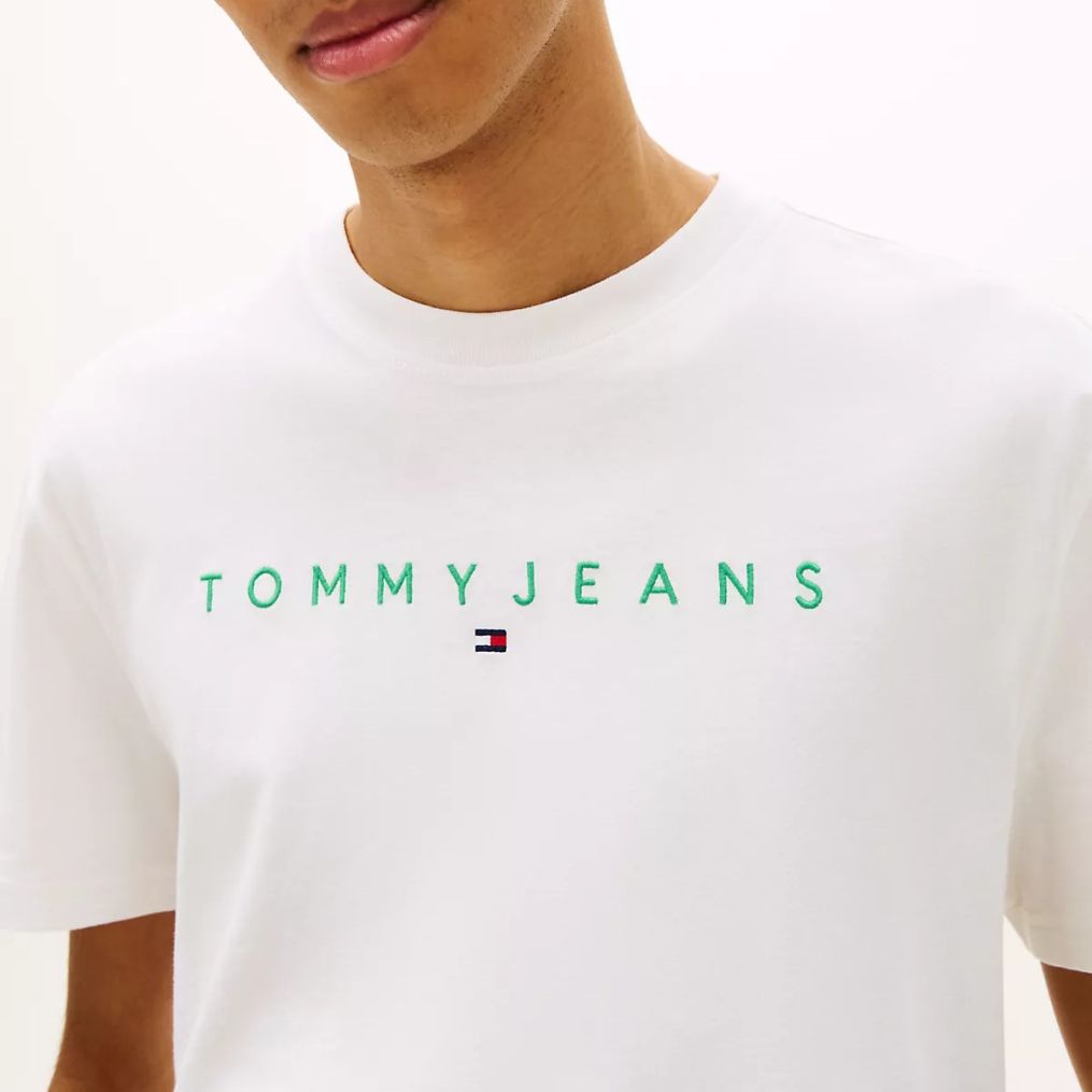 Tommy Jeans Linear Logo T-shirt Wit