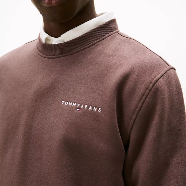 Tommy Jeans Regular Linear Sweater Bruin