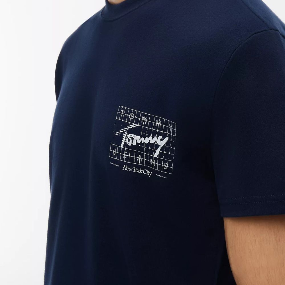 Tommy Jeans Regular Sign Flag T-shirt Navy