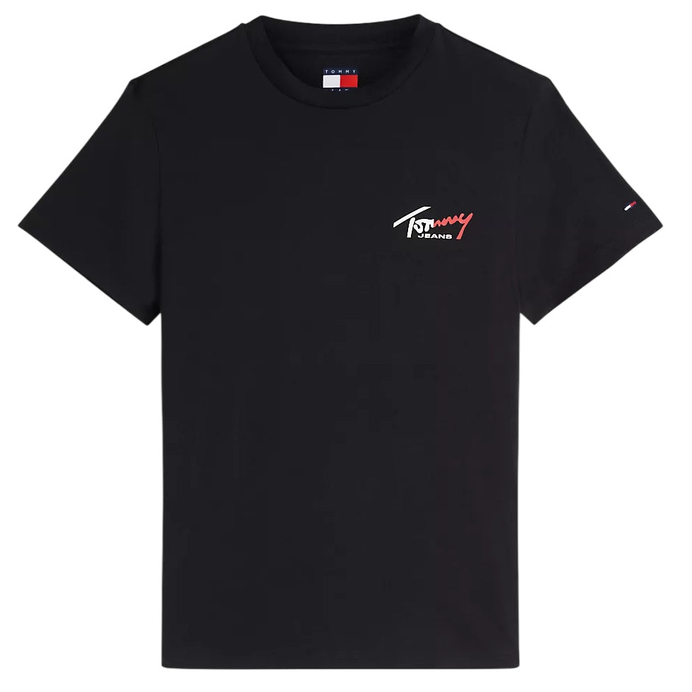 Tommy Jeans Slim Sign Chest T-shirt Zwart