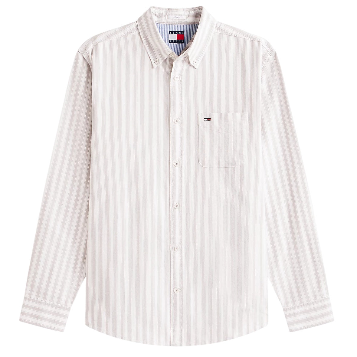 Tommy Jeans Stripe Oxford Overhemd Wit/Beige