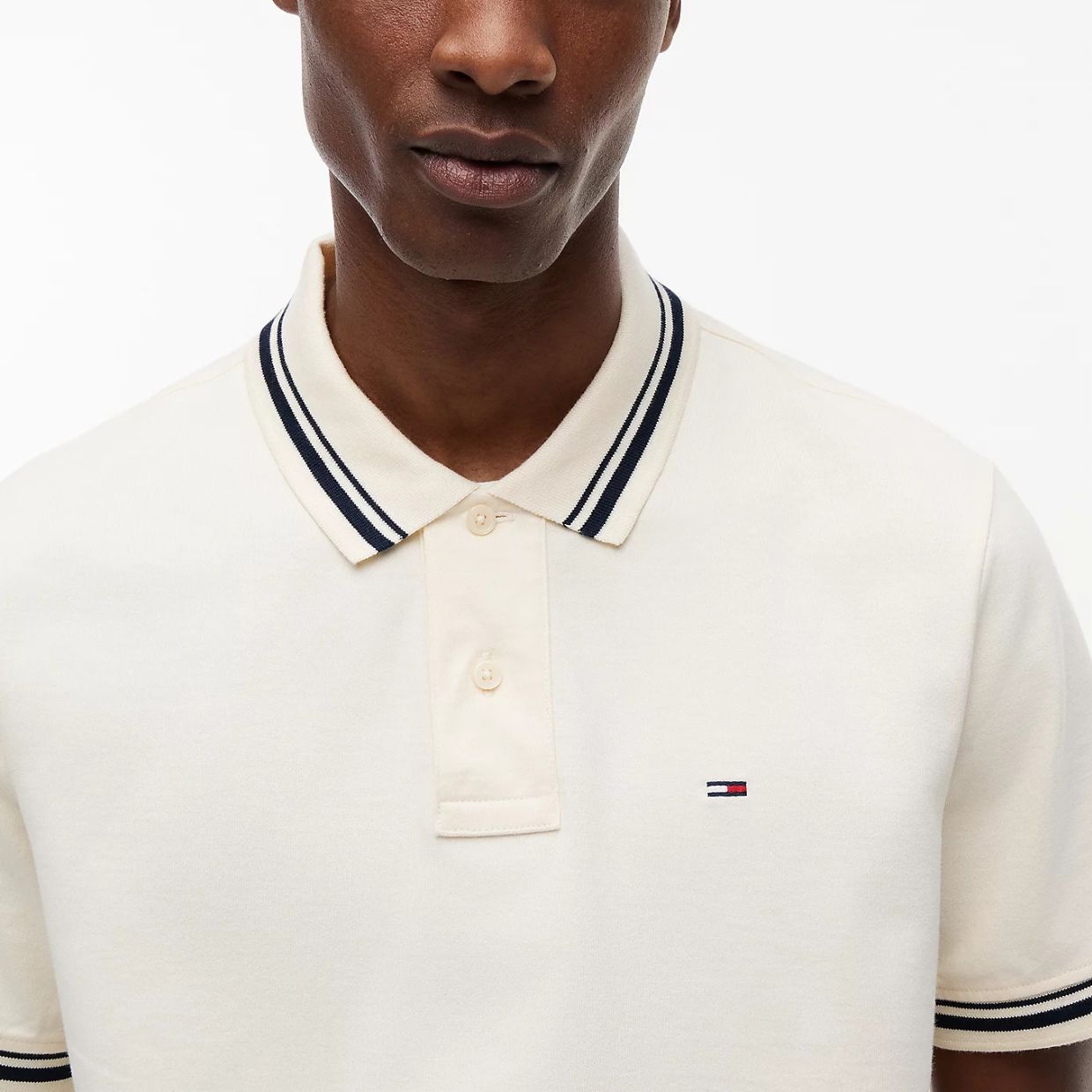 Tommy Jeans Tipped Polo Off White