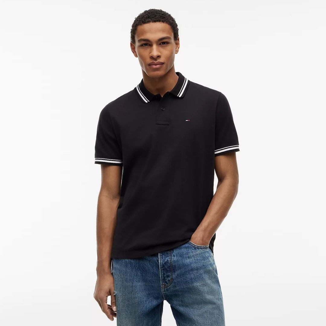 Tommy Jeans Tipped Polo Zwart