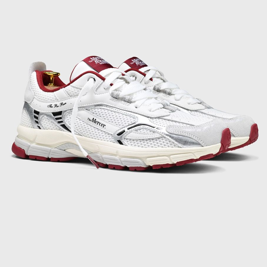 The Mercer Brand The Re-Run White Silver Sneaker Wit/Rood