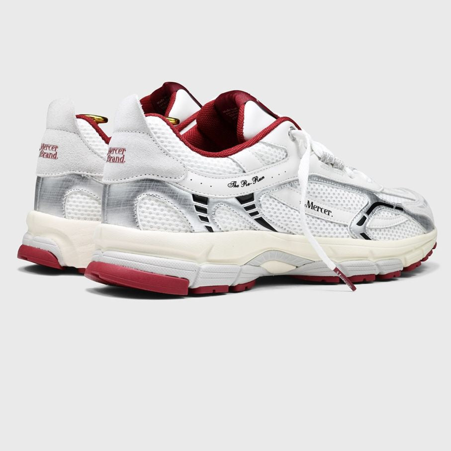 The Mercer Brand The Re-Run White Silver Sneaker Wit/Rood