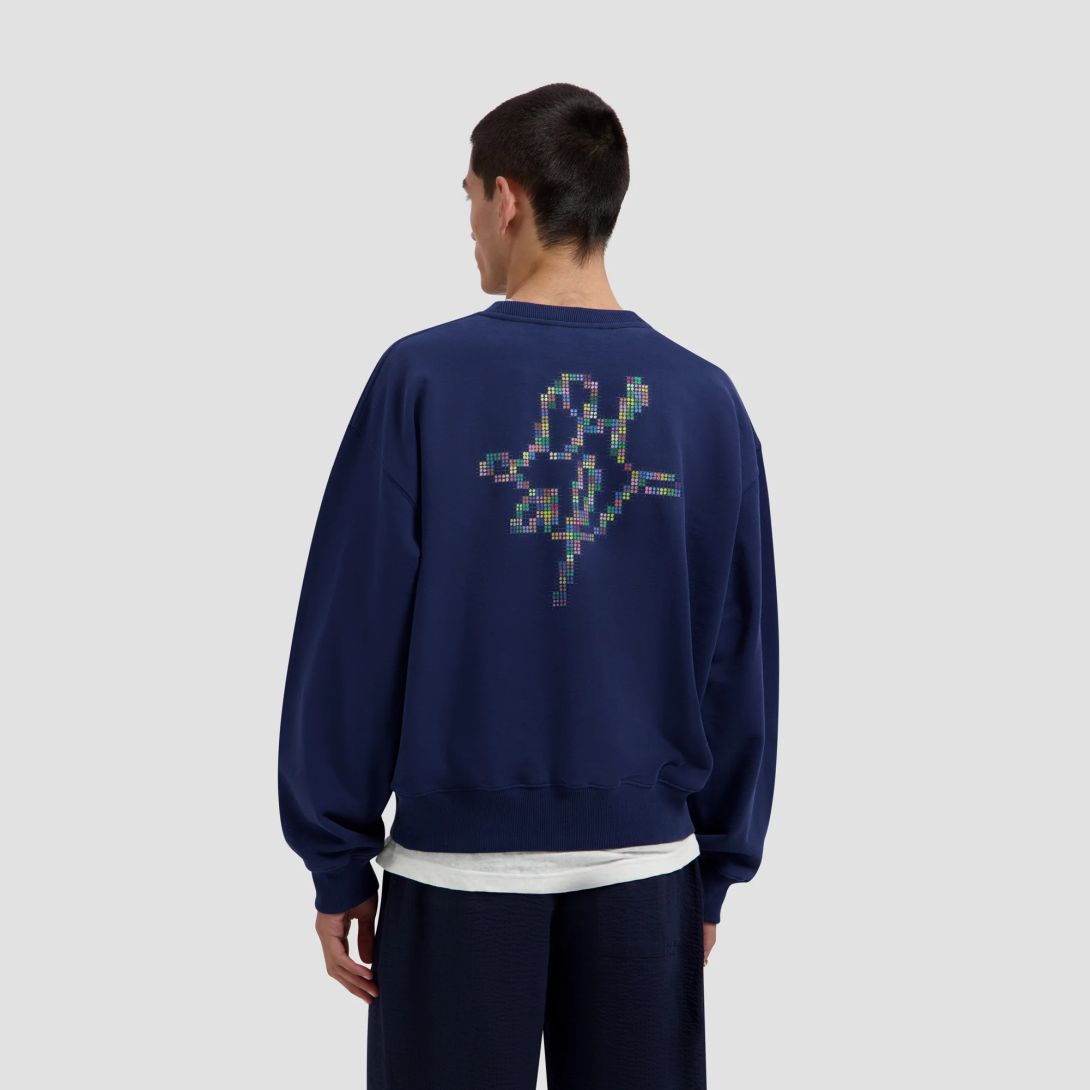 Olaf Dotted Monogram Sweater Navy