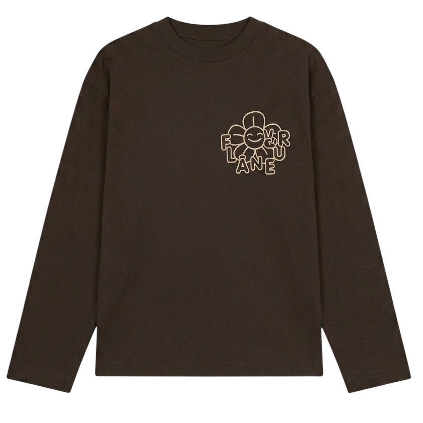 Flâneur Happy Flower Longsleeve T-shirt Bruin