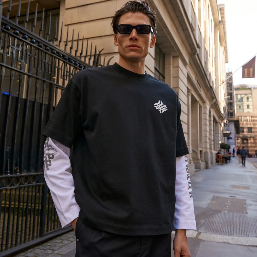 The Couture Club Puff Print Emblem T-shirt Zwart