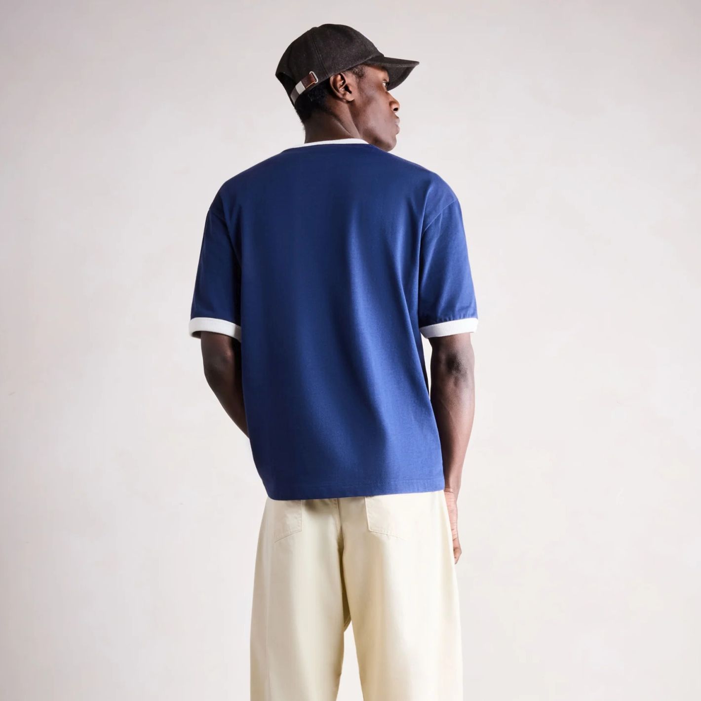 Saint Blanc Scribble Ringer T-shirt Donker Blauw