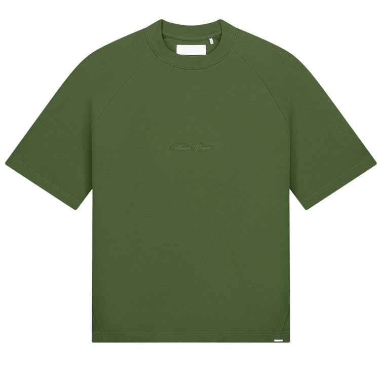 Croyez Waffle Raglan T-shirt Donker Groen