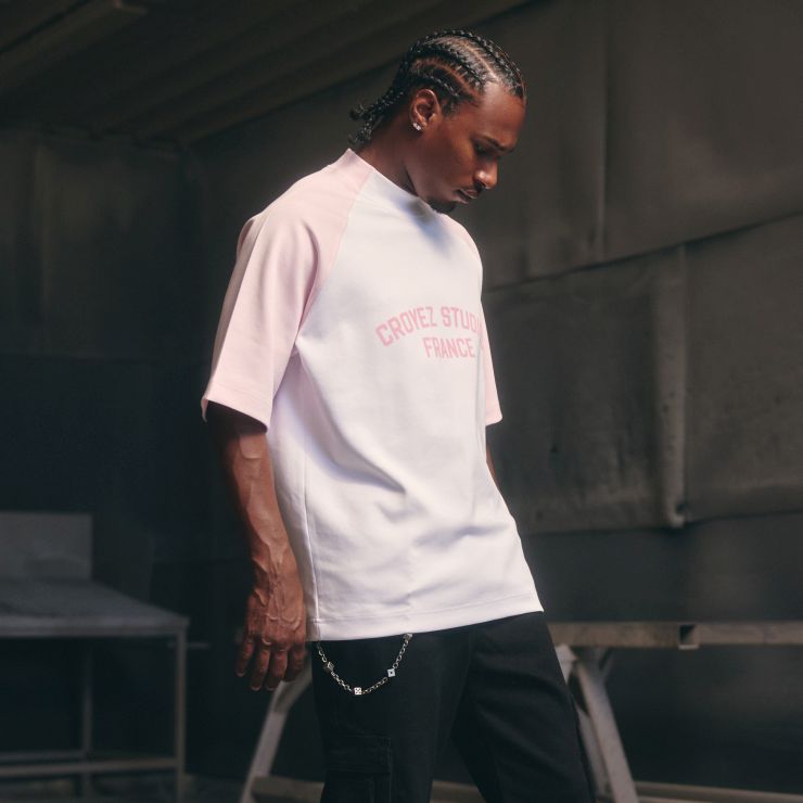 Croyez Studios Raglan T-shirt Wit/Roze