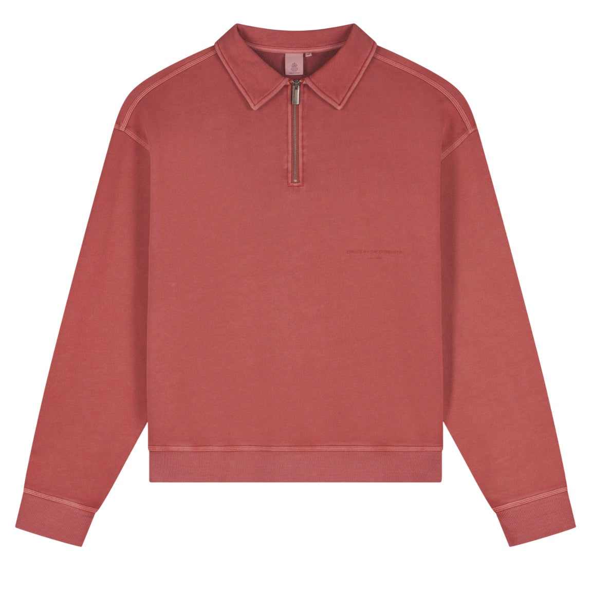 Law of the Sea Rusk Garment Dyed Longsleeve Polo Rood