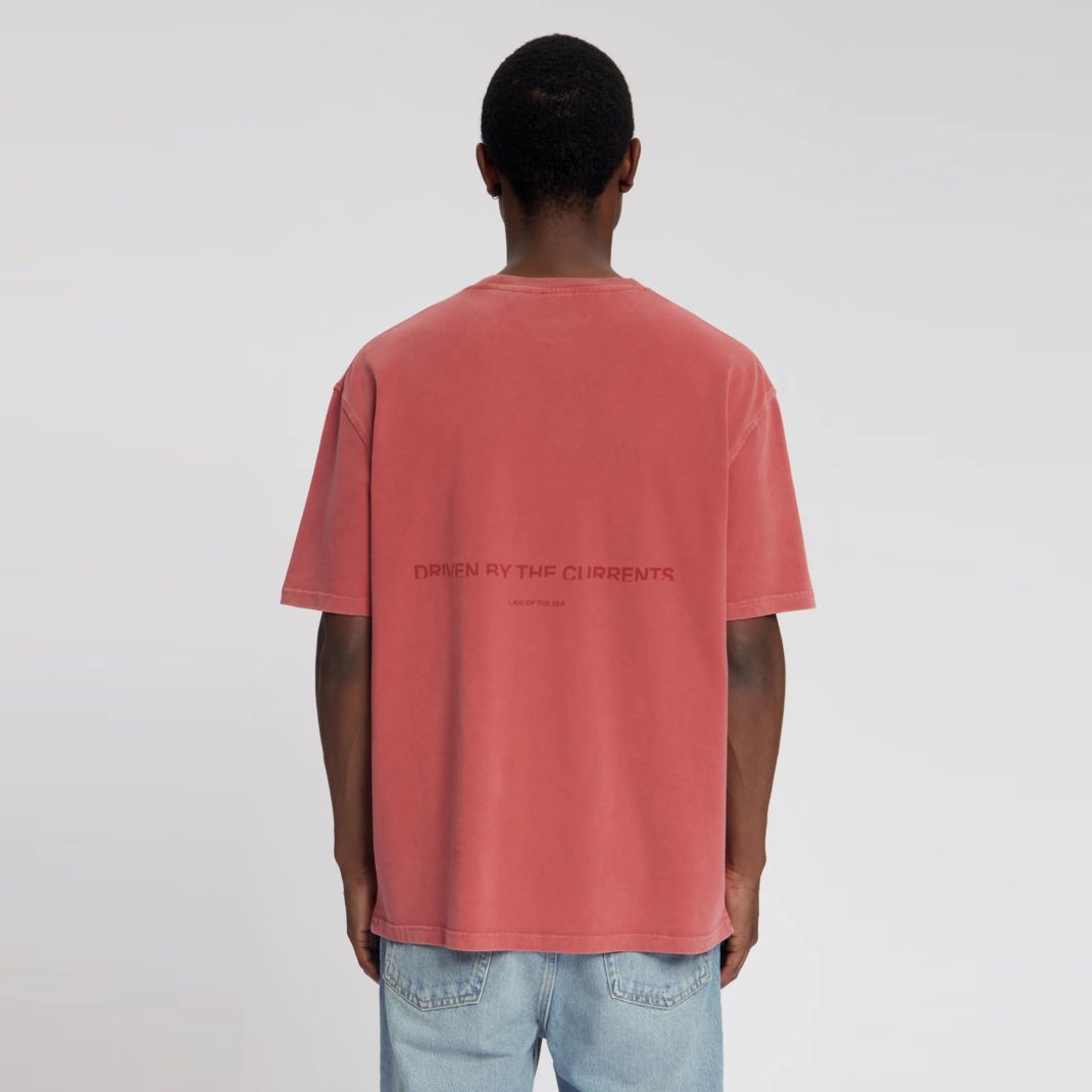 Law of the Sea Aqualis Garment Dyed T-shirt Rood
