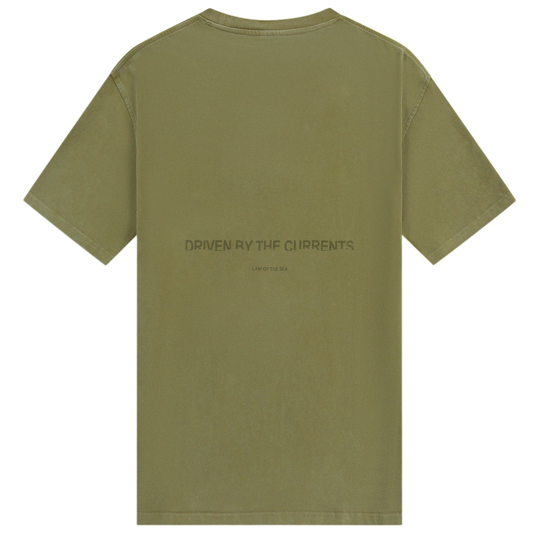 Law of the Sea Aqualis Garment Dyed T-shirt Donker Groen