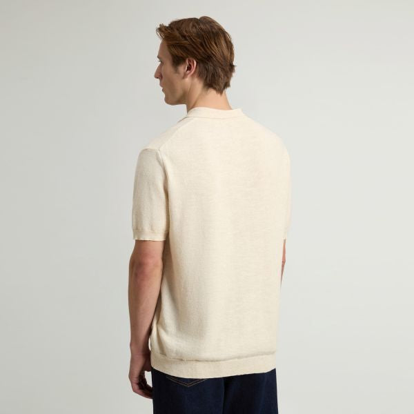 Woolrich Cotton Linen Polo Beige