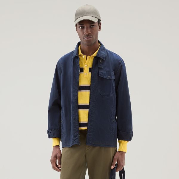 Woolrich Gabardine Overshirt Navy