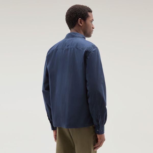 Woolrich Gabardine Overshirt Navy