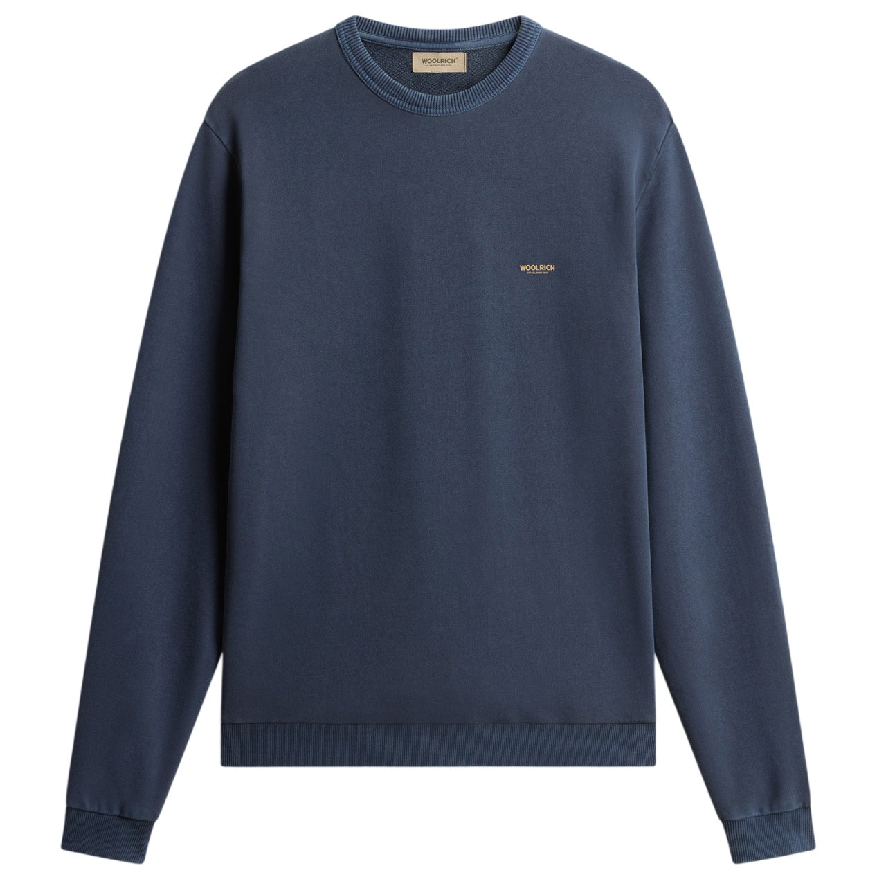 Woolrich Garment Dyed Logo Sweater Navy