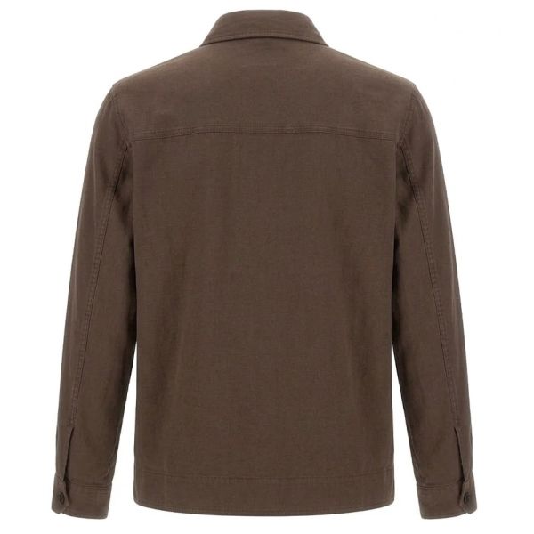 Woolrich Linen Blend Safari Overshirt Bruin