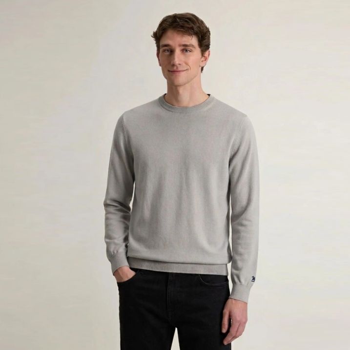 Woolrich Logo Cotton Sweater Grijs