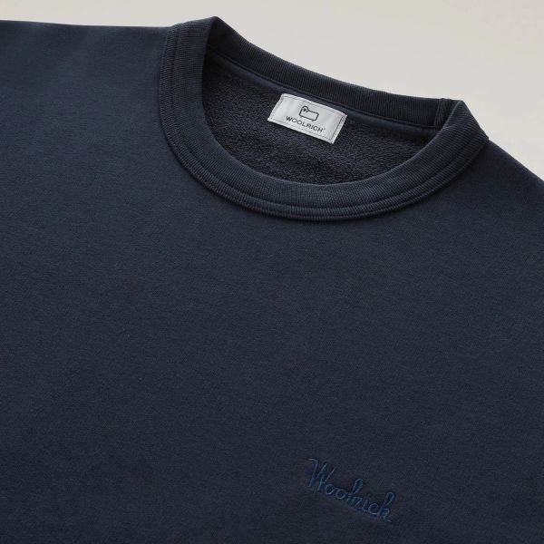 Woolrich Logo Script Sweater Navy