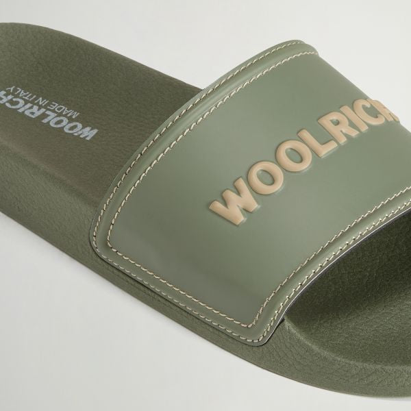 Woolrich Logo Slippers Donker Groen