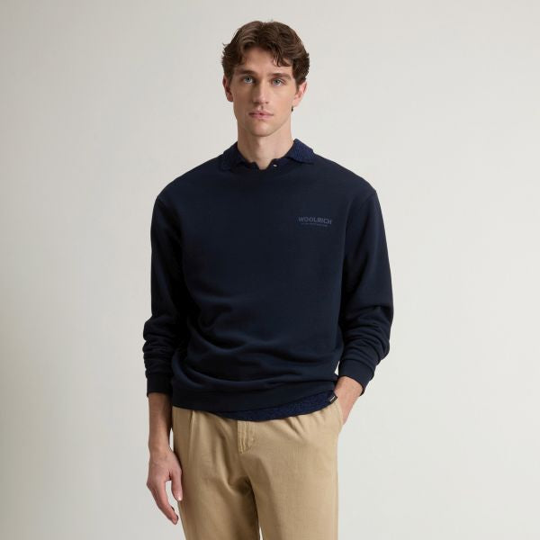 Woolrich Marco Logo Sweater Navy
