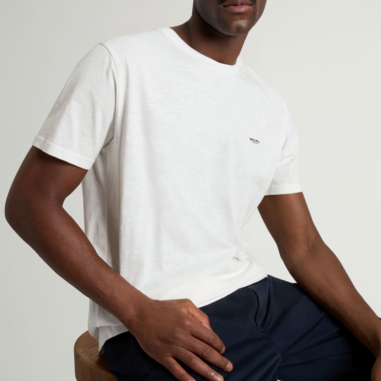 Woolrich Slub Logo T-shirt Wit