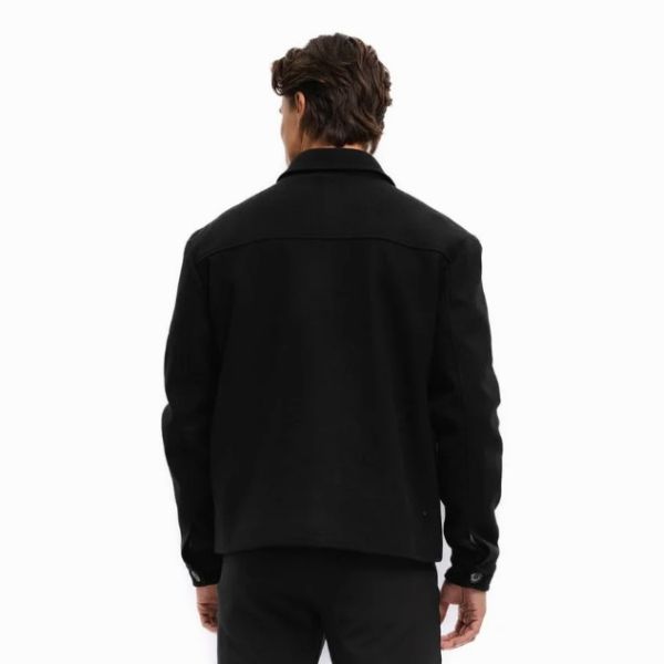 Malelions Men Wool Shacket | Black