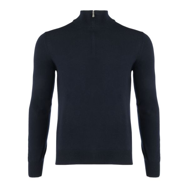 gran sasso knitwear half zip sweater navy
