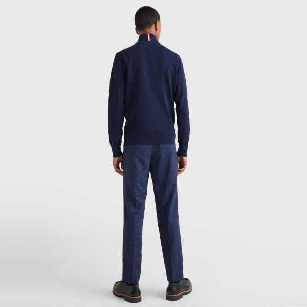 Tommy Hilfiger Zip Mock Sweater Navy