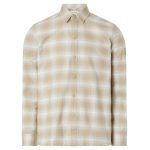 Calvin Klein Fleece Check Overshirt Beige