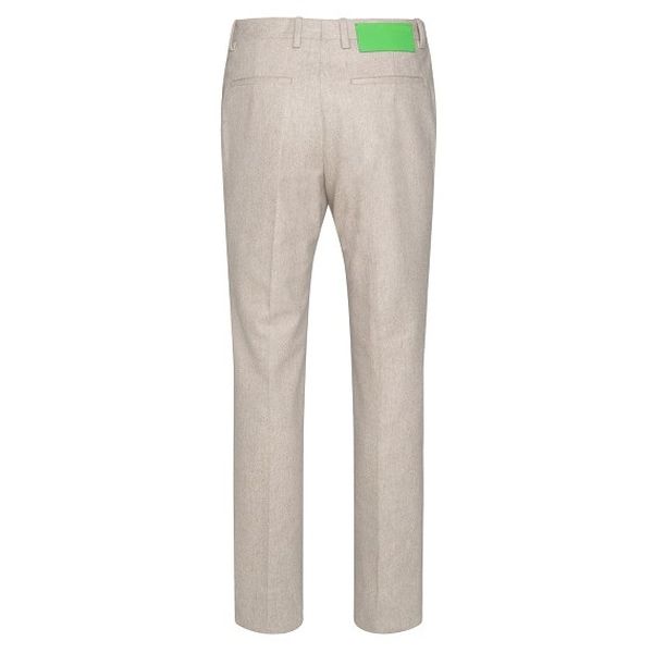 Off-White Tag Wool Zip Broek Beige