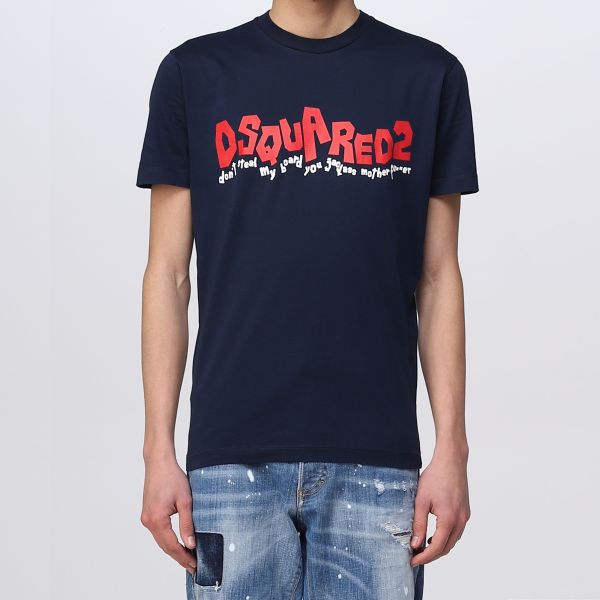 Dsquared2 Waving Logo T-shirt Navy